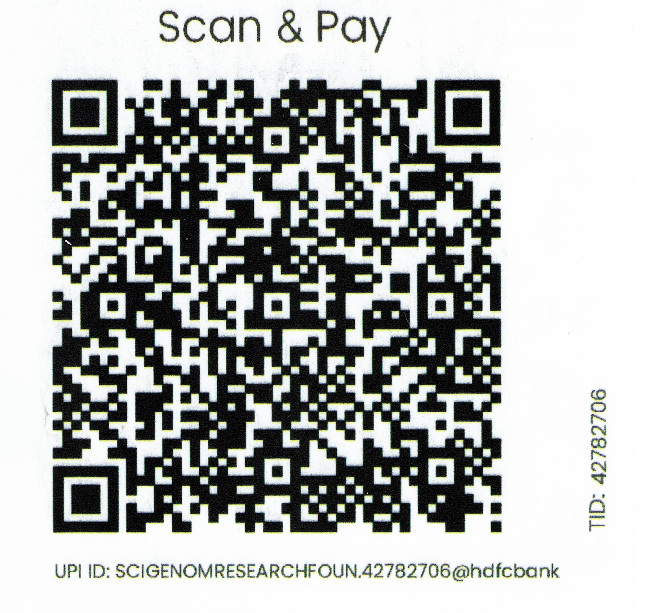 Registration fee payment QR code